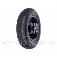 Колесо в складі TT AGRO MOTO 3.50-8 на садово-будівельну тачку, L посадкового під вісь — 98 мм, Ø посадкового під вісь — 16 мм