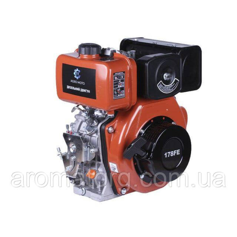 Двигун дизельний з електростартером 178FE TT AGRO MOTO (з виходом вала під конус) 6 л.