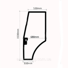 Скло дверей ліве DW 244AC (h=1530, 310х680х530)