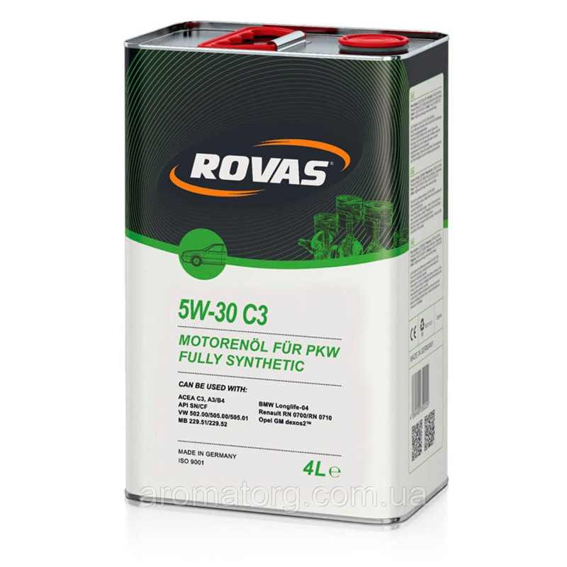 Моторна олива синтетична Rovas 5W-30 C3 20L