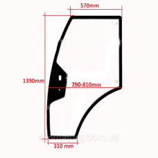 Скло дверей праворуч YTO MF454